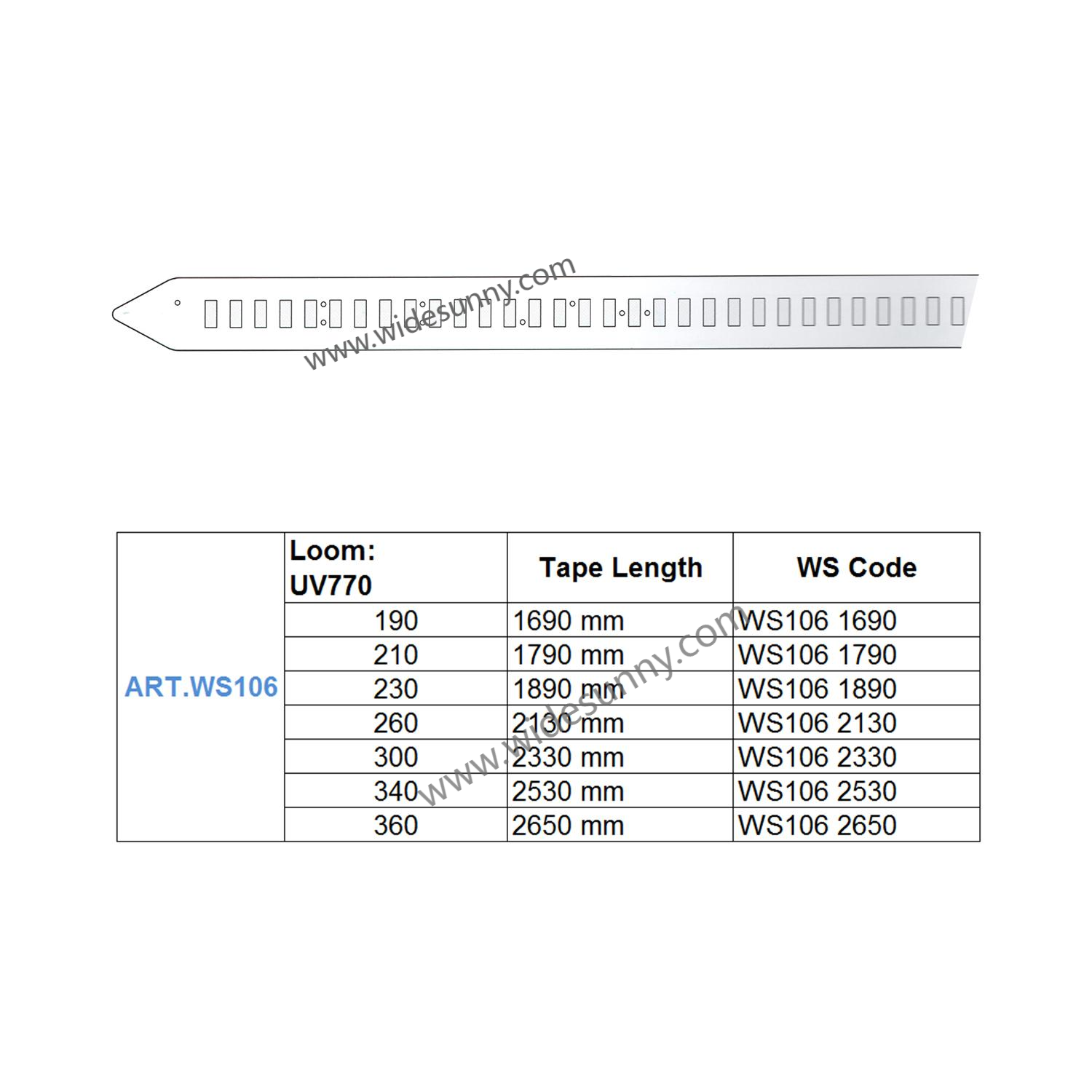 TAPE UV770 RAPIER LOOM SPARE PARTS